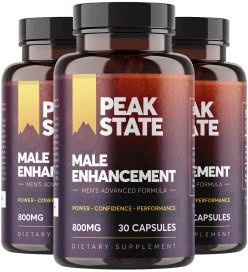 Three bottles of Peak State Male Enhancement 800mg capsules